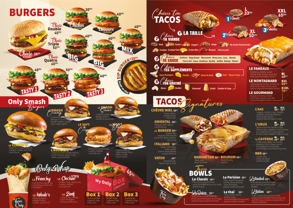 dépliant a4 tacos onl 2025